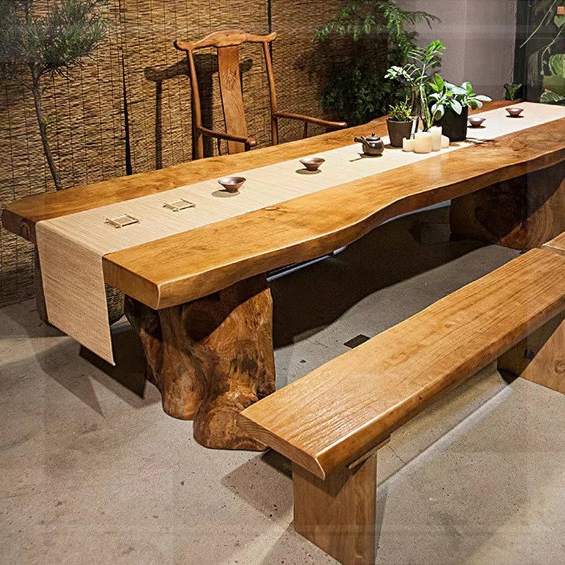 茶具易货实木大板桌茶桌新中式茶台禅意茶桌椅组合简约现代客厅原木